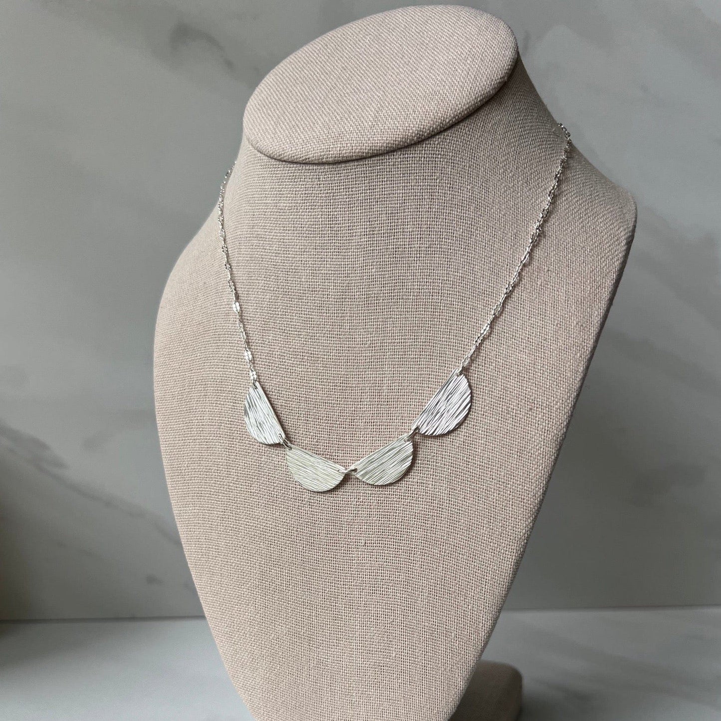 silver statement necklace modern